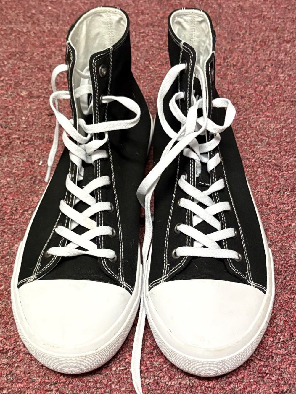 Lugz Stagger Hi Black White Men's High Top Lace-Up Athletic Sneakers Size 10.5